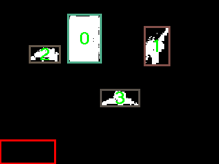 Image of the background-difference blobs used by the tracker